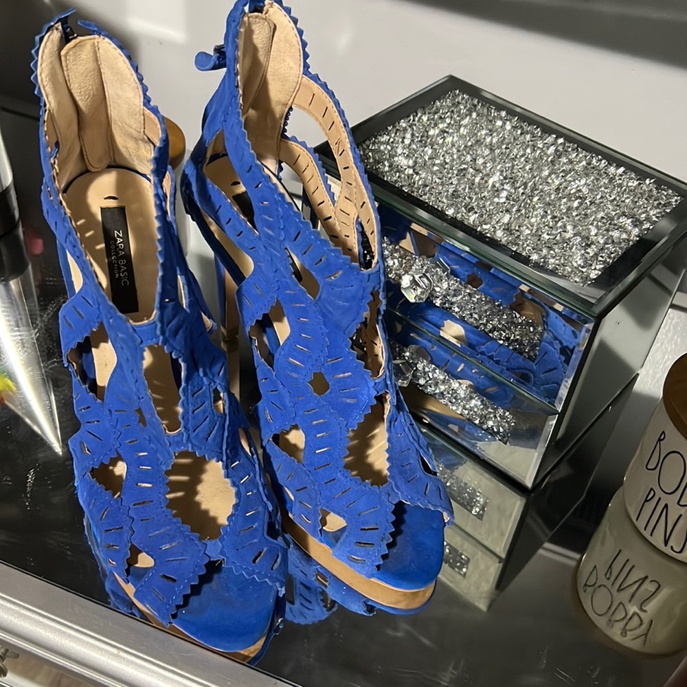 Blue zara heels